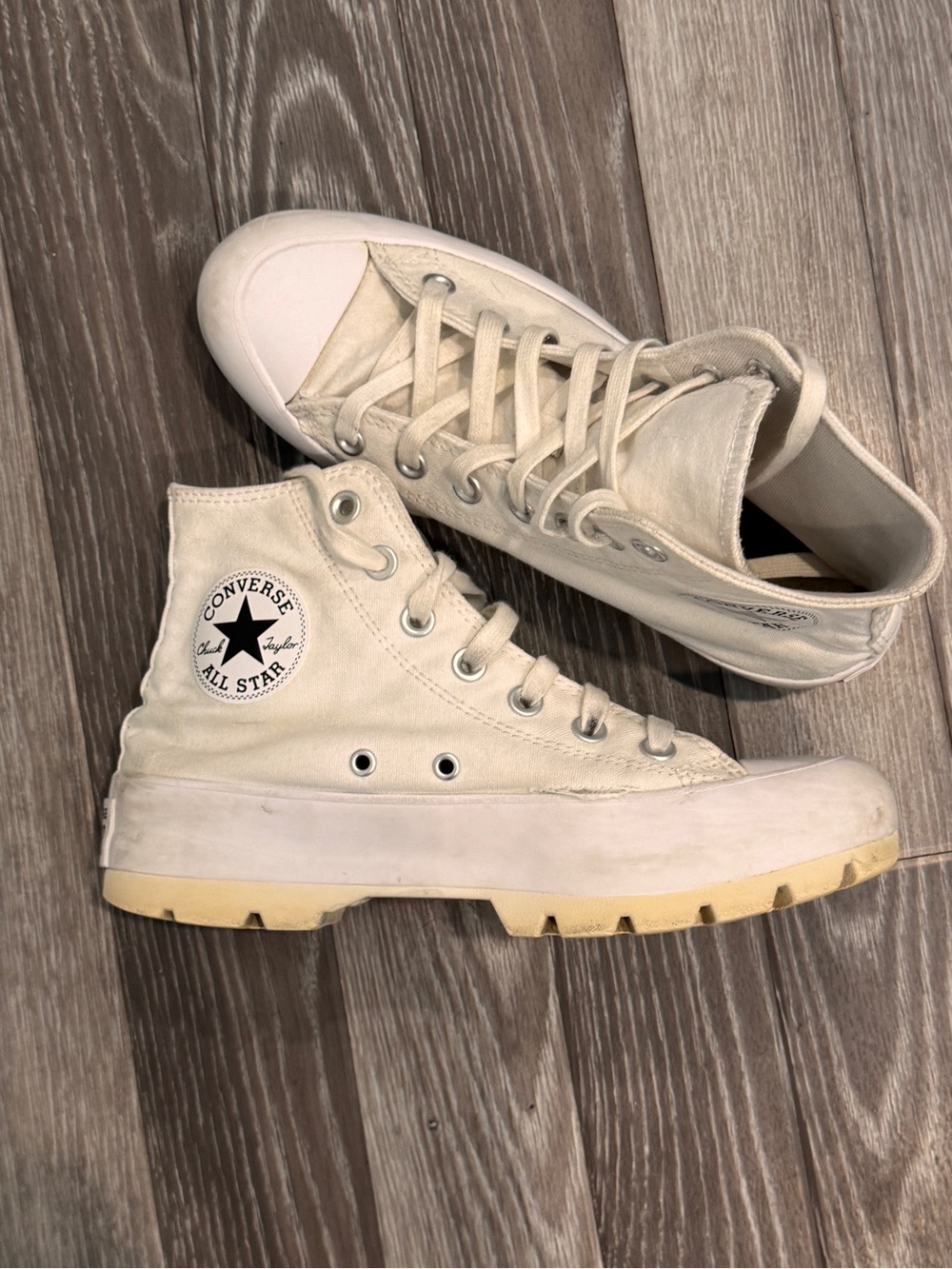 Converse White High-Top Platform Sneakers